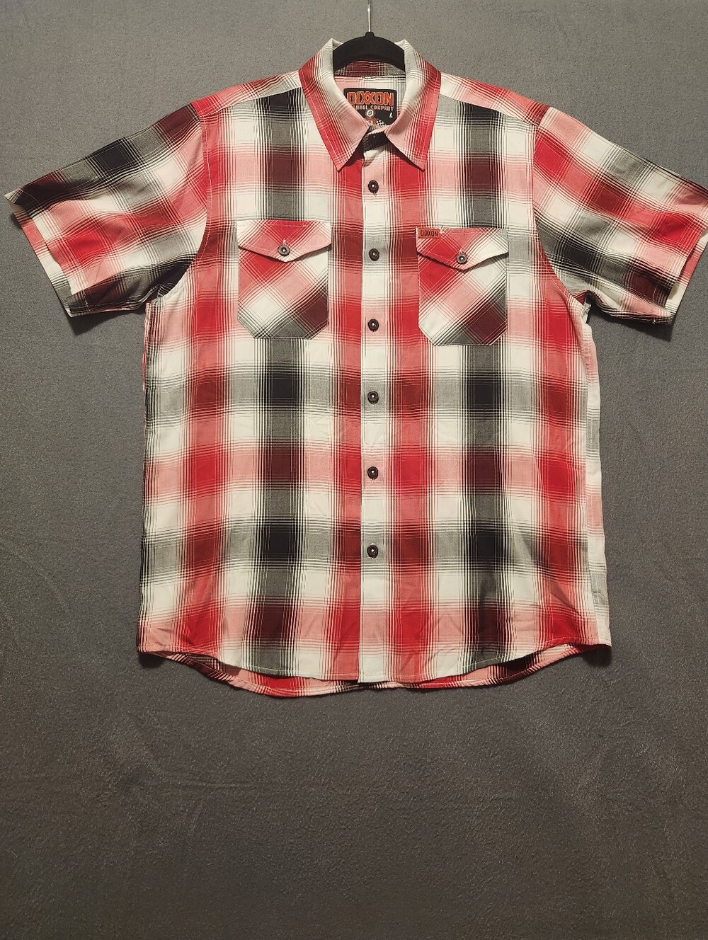 Dixxon Flannel Co Button Down Shirt Men Size Large Red Black Octane D-Lux Bamboo